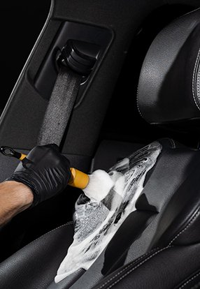 Leather seat cleaning