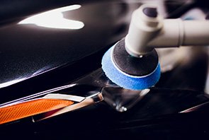 Polishing a car